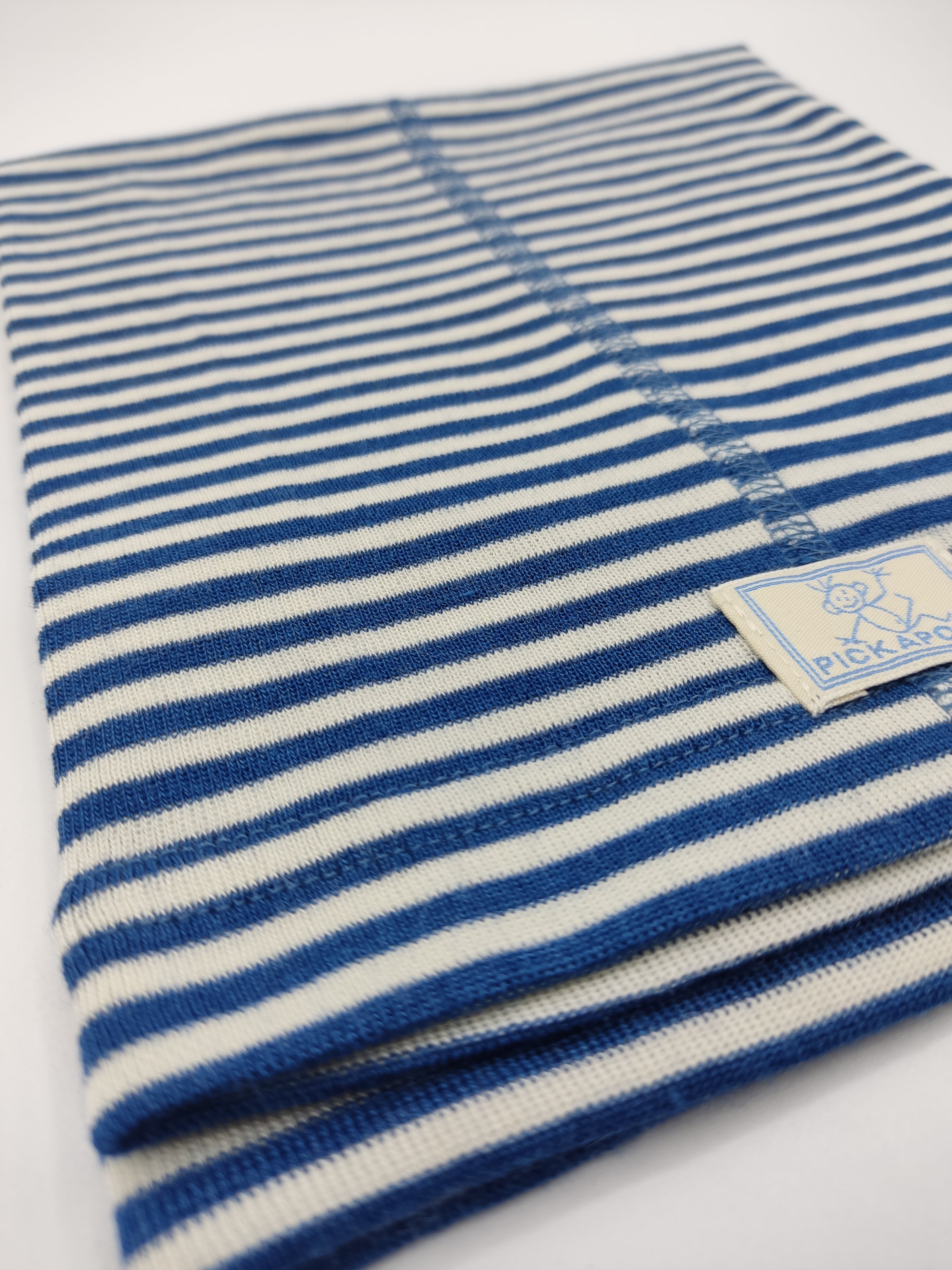 Scaldacollo in lana e seta per bambino e adulto // riga Blu elettrico